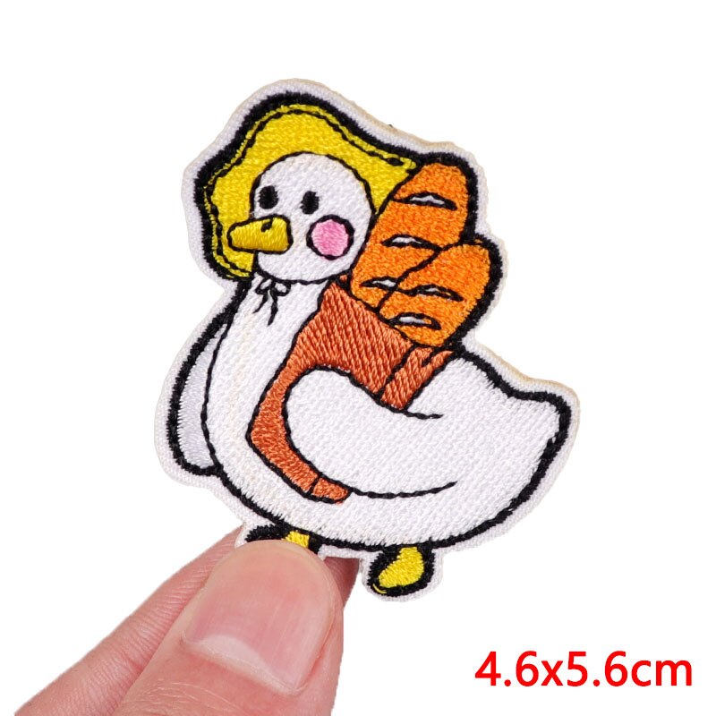 Cartoon BE GAY DO CRIME Funny Goose Black Cat Embroidery Iron On Clothes  Patches