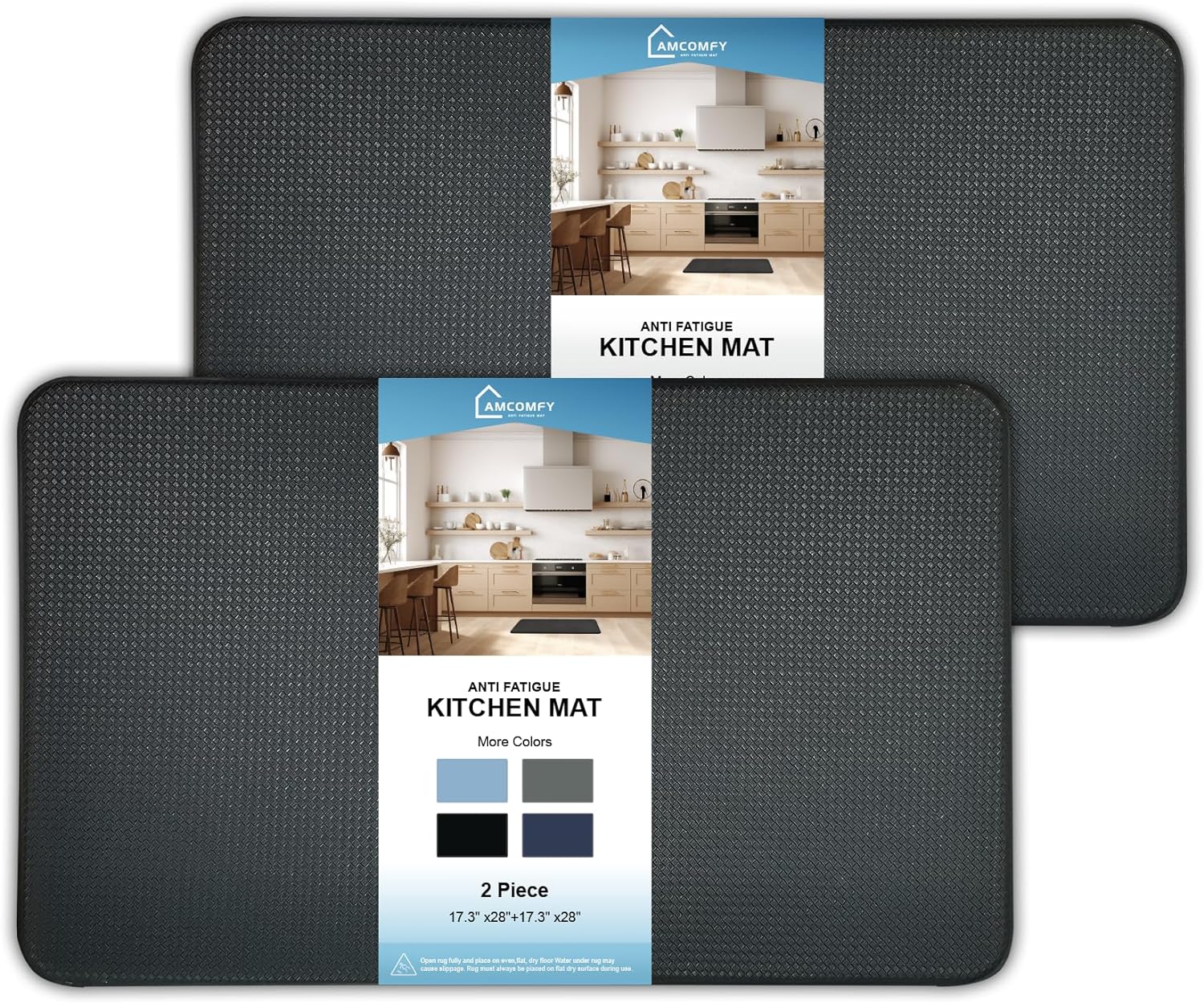 Amcomfy Anti Fatigue Kitchen Mat Cushioned Non Slip Comfort Floor Mats Standing